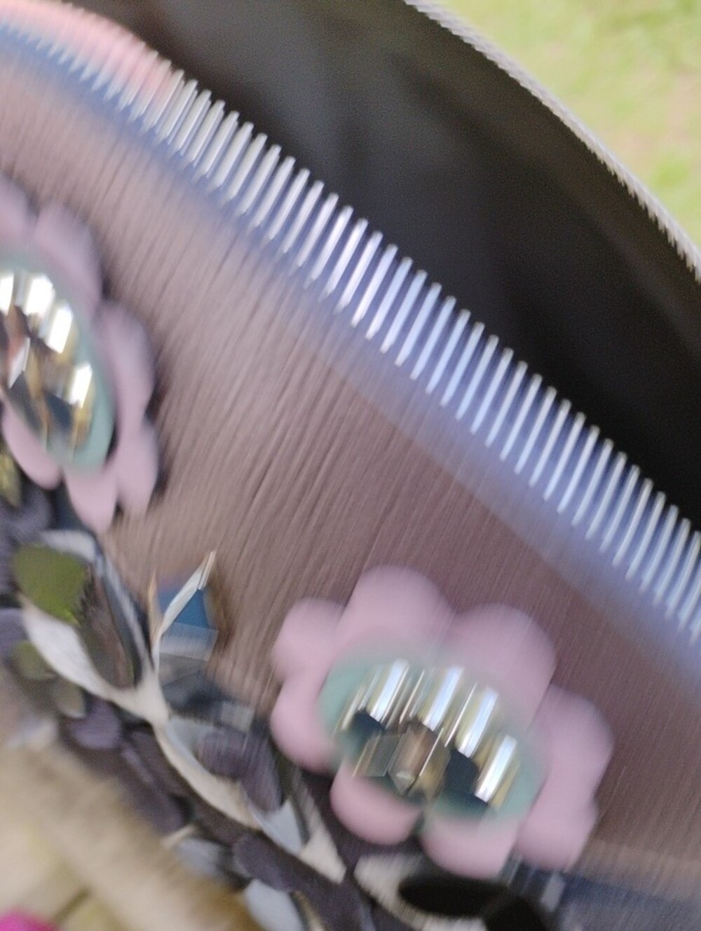 Kate Spade Nwot Navy and Lavender Floral Appliqué Women's Zip Pouch - Picture 9 of 9